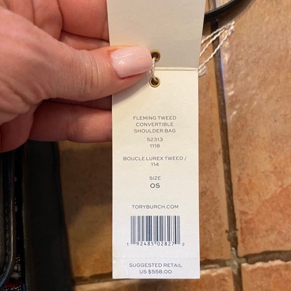 TORY BURCH FLEMING TWEED CONVERTIBLE SHOULDER BAG - Picture 12 of 13